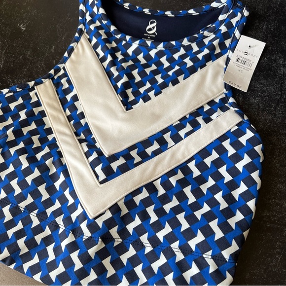 Lou & Grey Chevron Softsculpt Racerback Blue/white/black Bralette XS NWT - Picture 4 of 13